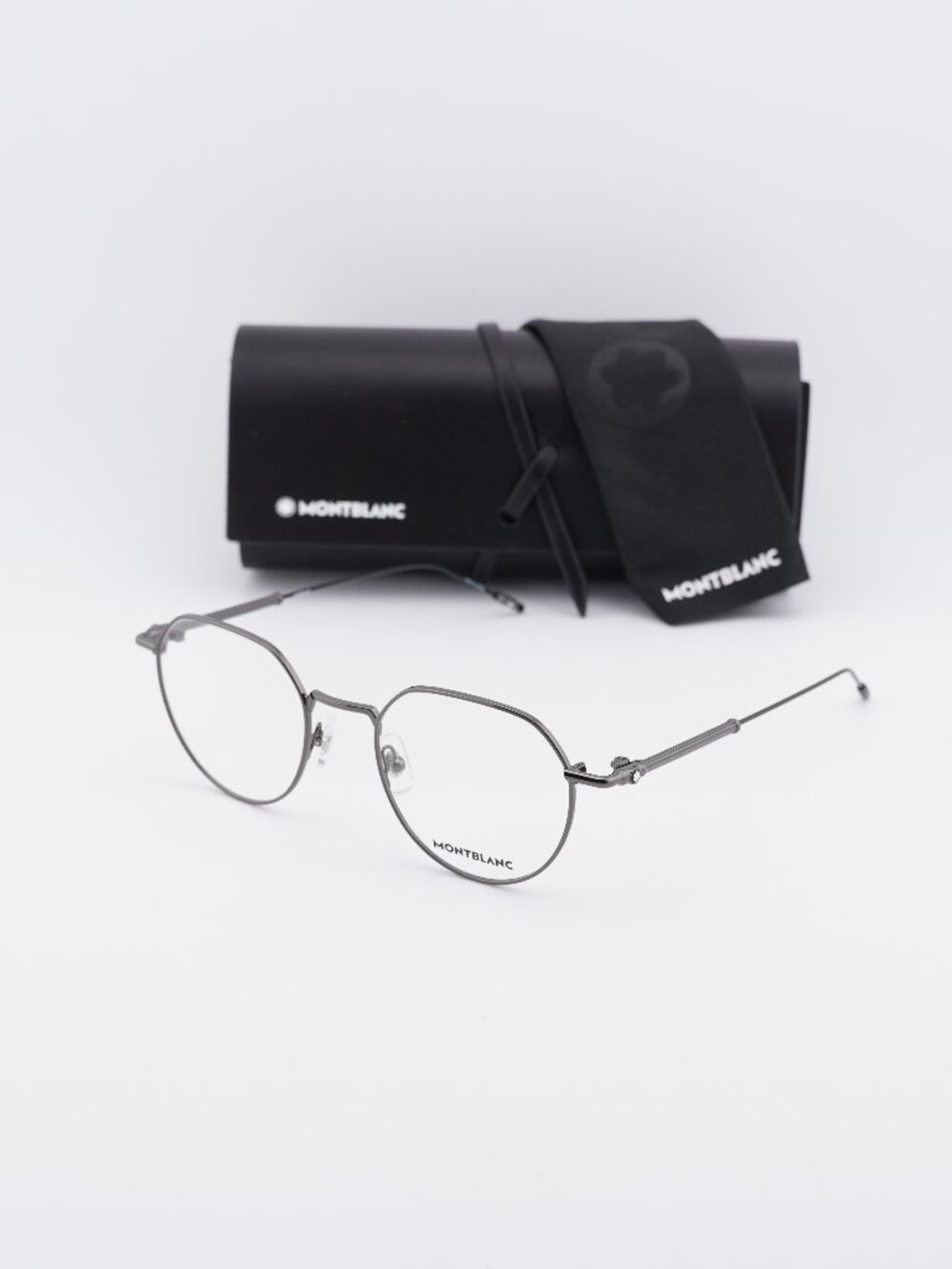 Montblanc MB0060O 001 Round / Panto Eyeglasses 50mm – Ruthenium